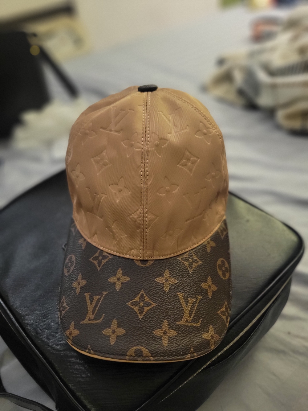 Louis Vuitton "Get Ready"  Brown Monogram Two-Tone Baseball Cap